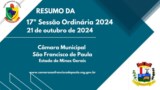 RESUMO da 17ª Sessão Ordinária de 2024 RESUMO da 17ª Sessão Ordinária de 2024