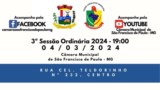 PAUTA DA 3ª REUNIÃO ORDINÁRIA DO 2° PERÍODO LEGISLATIVO DA CÂMARA MUNICIPAL DE SÃO FRANCISCO DE PAULA-MG, ANO DE 2024, LEGISLATURA 2021/2024. 