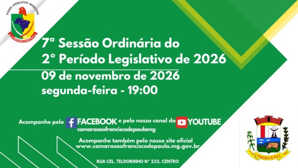 18ª Sessão Ordinária de 2026 (7ª Sessão Ordinária do 2º Período Legislativo de 2026).